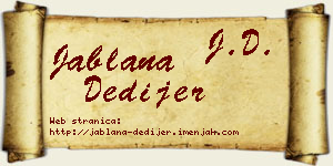 Jablana Dedijer vizit kartica